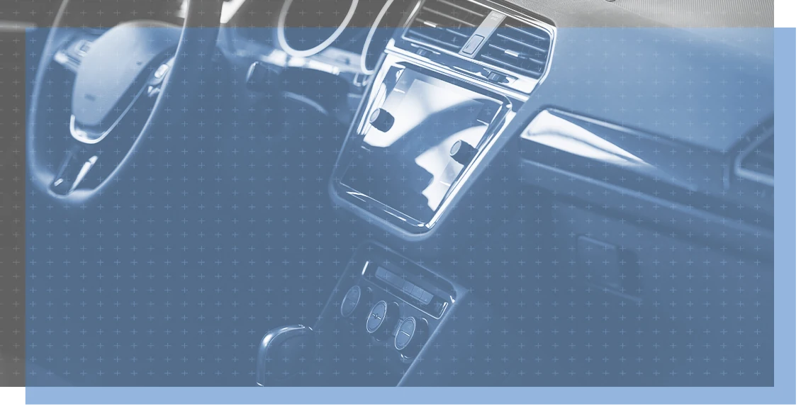 car interior with blue texture overlay